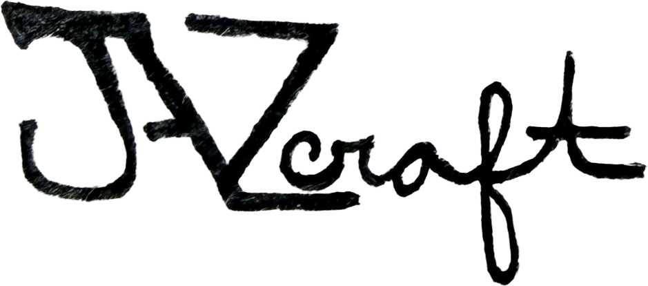 JAZcraft logo: hand-drawn black ink logo